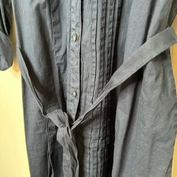 Tommy Hilfiger Poplin Button Down Shirt Dress with Belt Navy Size Large - Picture 4 of 10